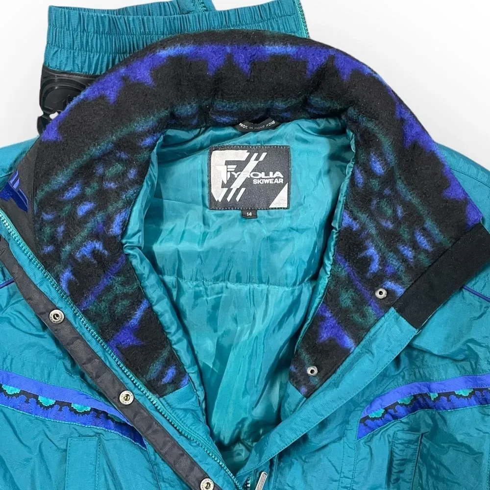 Vintage Women's Ski Suit 90’s. Snowsuit belted one-piece. skisuit snow jumpsuit